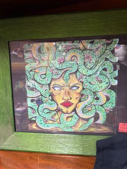 Medusa original artwork, Halloween snakes picture