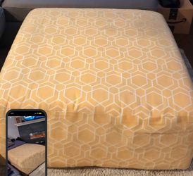 Ashley Furniture Gold Geometric Ottoman