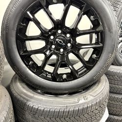 22" Gloss Black Chevy Tahoe GMC Sierra 1500 Wheels Rims Tires 275/50R22