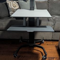 Portable desk With Dual Monitor Attachment