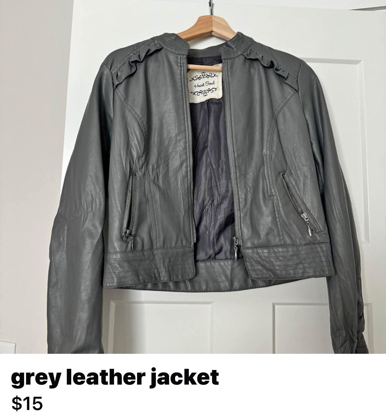 Gray Leather Jacket