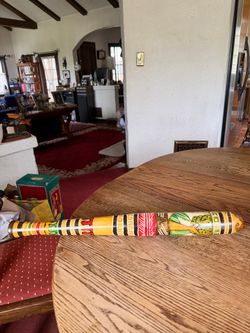 24" Hand Carved & Painted Aztec Bat Pinata Stick Mexican Wooden