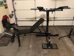 Champs Sports Predator Weight Bench With 190 Lbs Olympic Weights 2