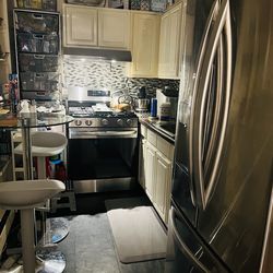 Glass Bistro Table / 2 Stools Seperate or individual