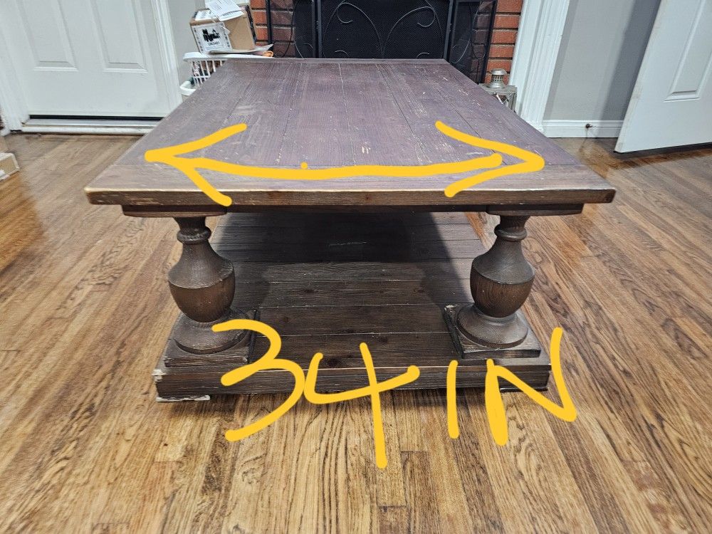 Coffee/center Solid Wood Minor Scratches