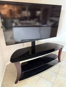 3-Tier Glass TV Stand with Mount