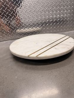 Marble and Wood Lazy Susan