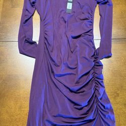 Purple High Neck Long Dress