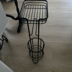 EUC Black Toilet paper caddy