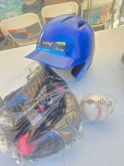 Champbro Helmet, glove and baseball