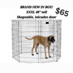 Brand New In Box 8 Panel Shapable Dog Playpen With Door! 24" $45/ 36 " $55/ 48" Xxl $65 - 16ft Long Pet Fence Portable Dog Cage Animal Corral