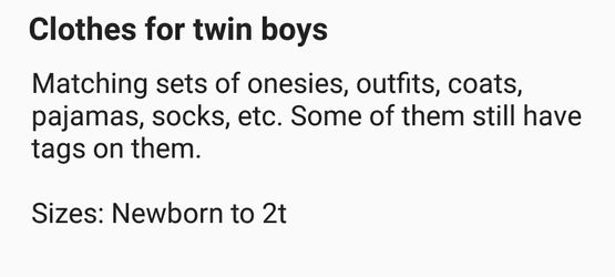 Clothes for twin boys