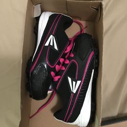 Brand new never used girls softball cleats size 13