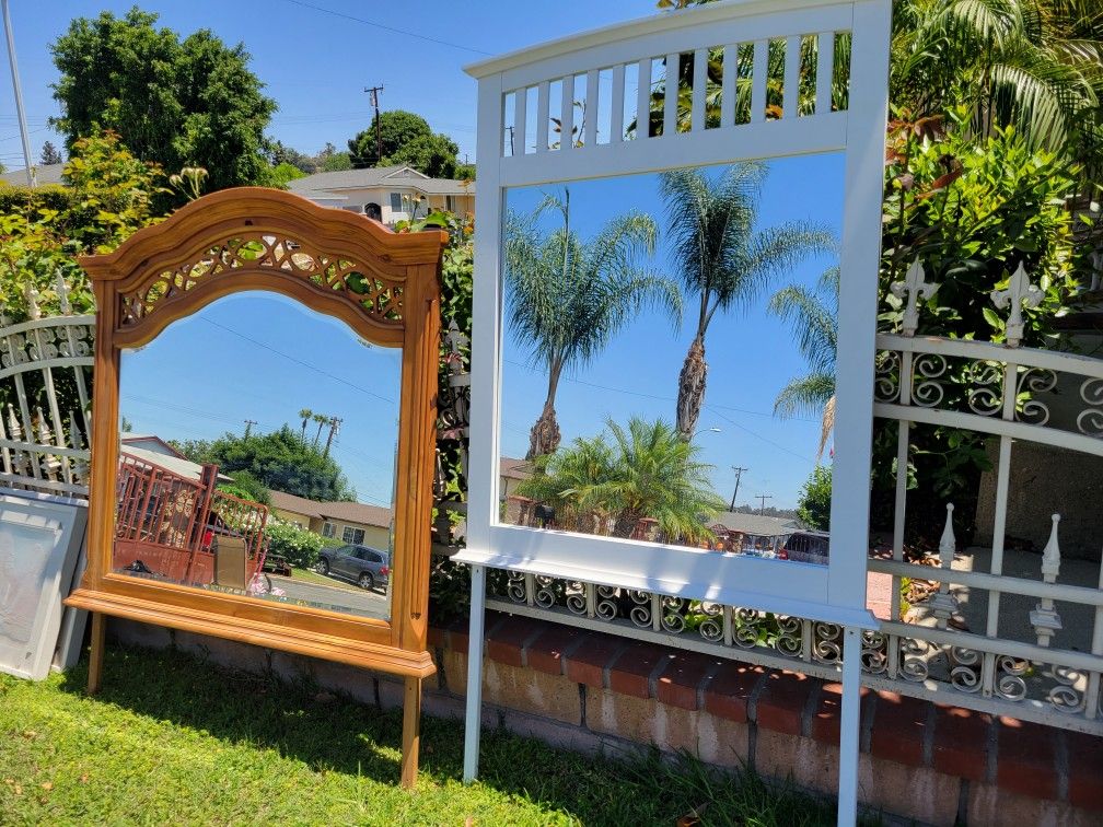 Two Dresser Drawer Mirrors
