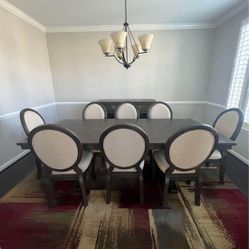 Dining Room Table & Chairs With Buffet