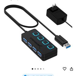 4-PORT USB 3.0 HUB WITH POWER ADAPTER (NEW)