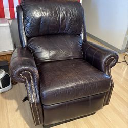 Dark Chocolate brown leather recliner