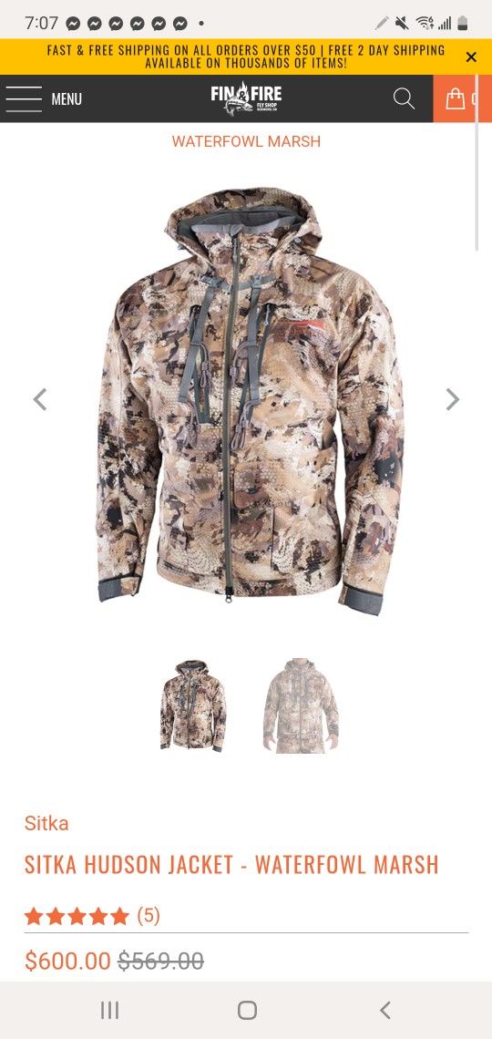 NEW Sitka Hudson Jacket - Waterfowl Marsh