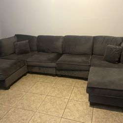 Grey U Shape Couch