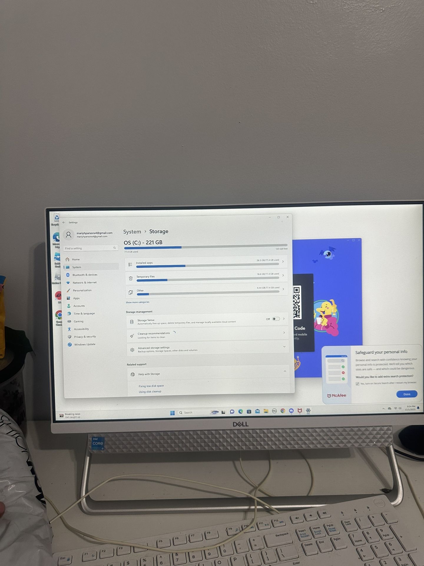 All In One Dell 27in Desktop Computer
