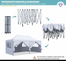 10x20 Pop Up canopy Tent with Removable Sidewalls for Parties Backyard Events Patio Wedding