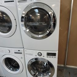 LG Front Loading Washer And Stackable Gas Dryer Set 