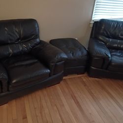 2 Sofa Chairs And Ottomand