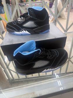 Air Jordan 5 Black University Blue Sneakers