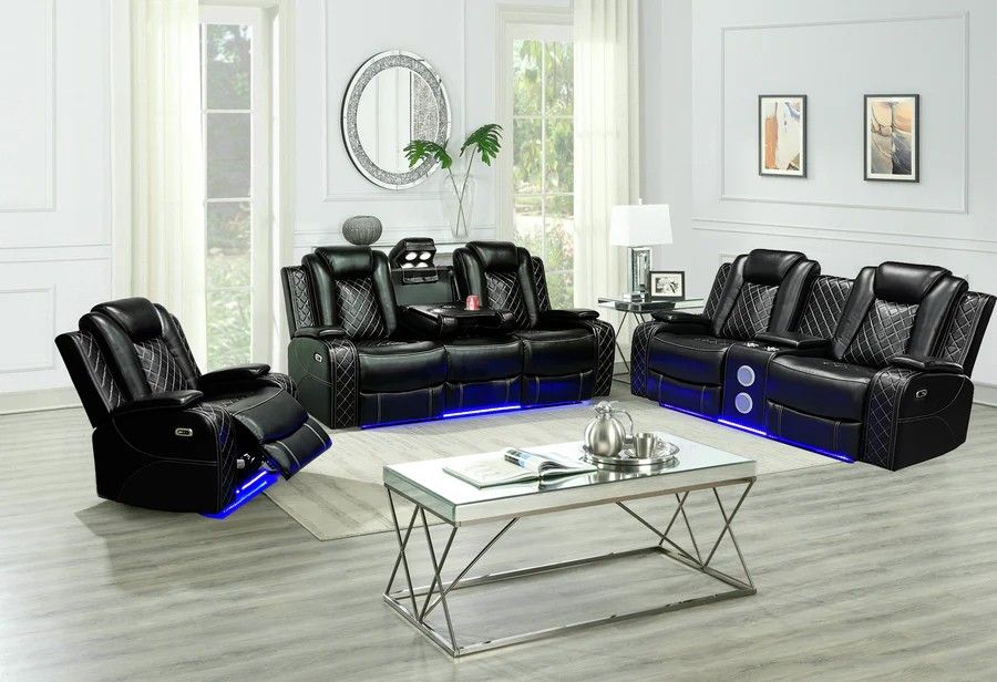 ✨3 Pcs. Reclining Living Room Set W/LED Light✨
