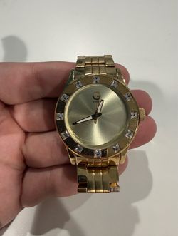 G by Guess Gold-Tone Crystal Bezel Watch