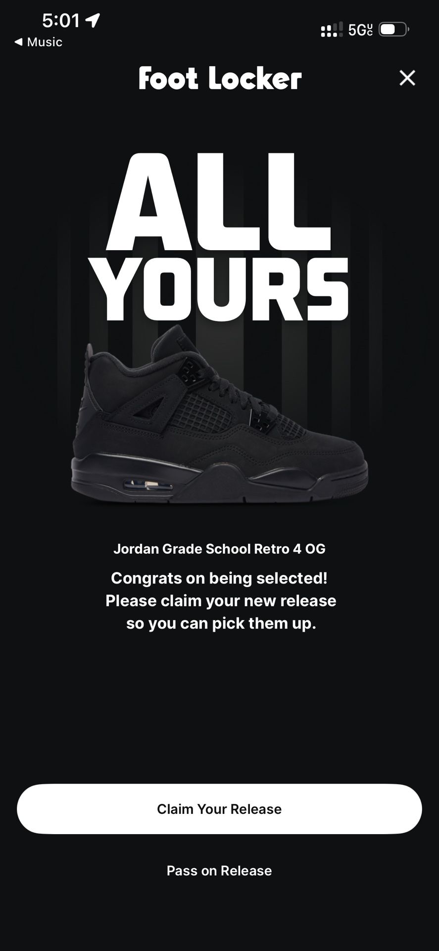 Black cat 4s Picking Up Tomorrow 