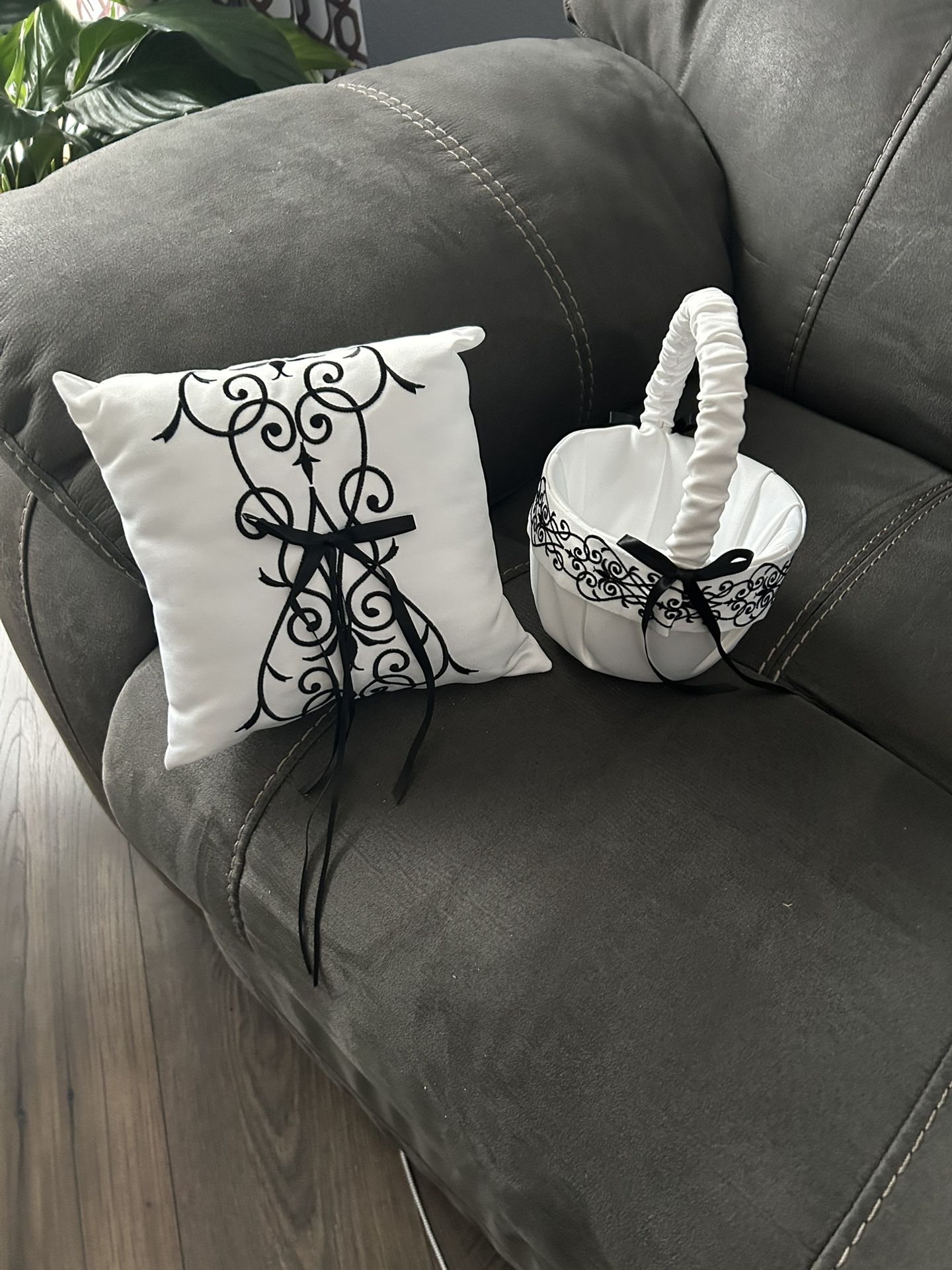 Wedding Flower Basket And Ring Pillow 