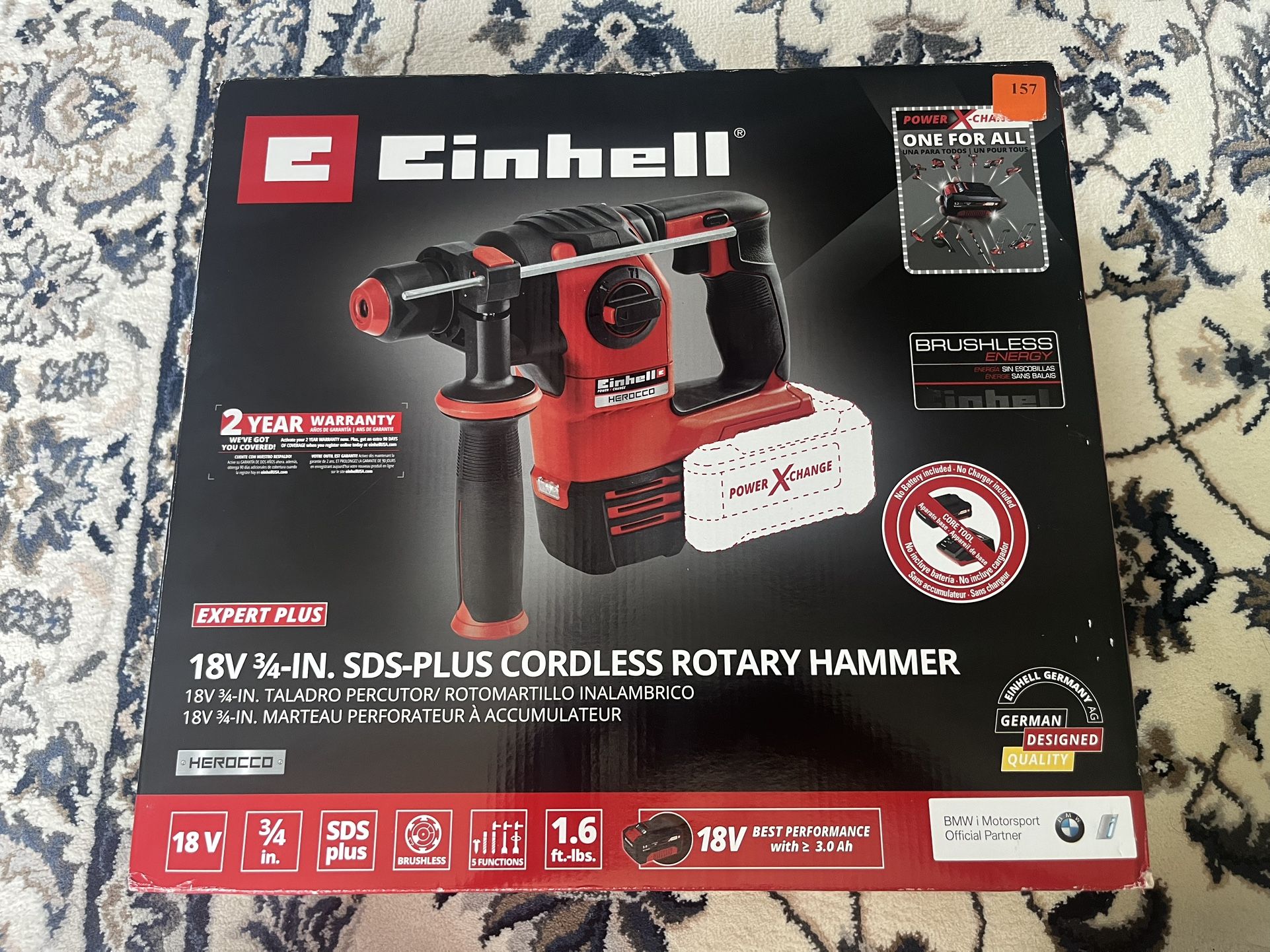 Einhell Herocco Power X-Change 18V 3/4in. SDS-Plus Cordless Rotary Hammer