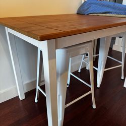 real wood table - great for smaller space