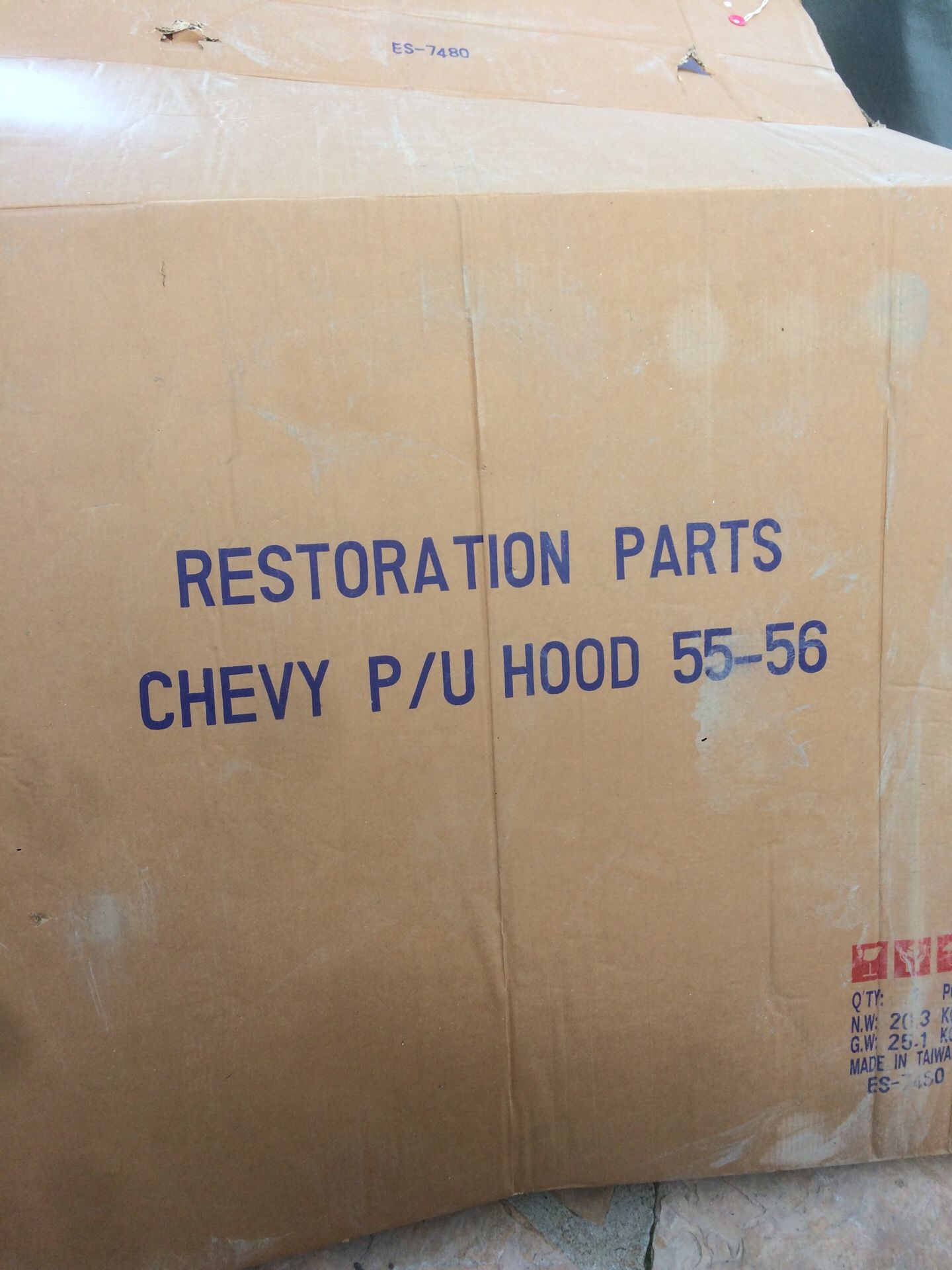 Restoration parts 55 and 56 Chevy truck hood
