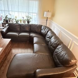 Leather Sofa Sectional With Left Arm Chaise Made in Italy by Sofitalia International