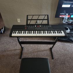 Ktaxon 61 Key Keyboard Piano Electric Keyboard w/Lighted Keys, Electric Piano Set with Headphones, Microphone, Music Rest, Power Adapter, Stand, Piano