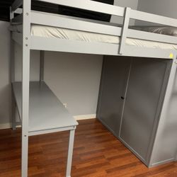 Loft Bed with Desk and Wardrobe Size Full