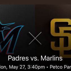 Marlins @Padres Memorial Day 5/27 3:40pm