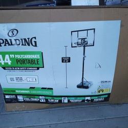 BRAND NEW SPAULDING 44" POLYCARBONATE PORTABLE BASKETBALL GOAL