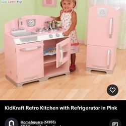 kidkraft pink retro kitchen kids toy