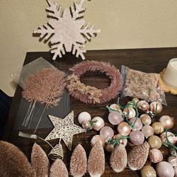 Rose Gold Christmas Decorations $30 Or Best Offer