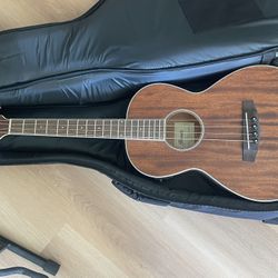Acoustic Bass Guitar With Gig Bag And Stand