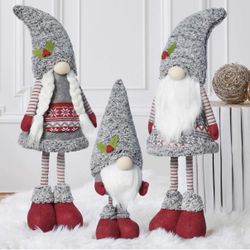 Kirkland Christmas Holiday Table Top Decorative Wobbling Gnomes Set Of 3
