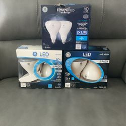 6 GE LED  10 Watt Indoor Floodlight  Bulbs, New In Boxes