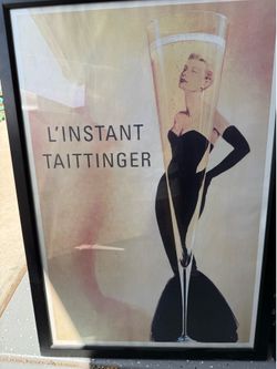 Taittinger champagne poster framed art
