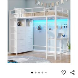 2 Loft Metal Twin Beds With Storage 