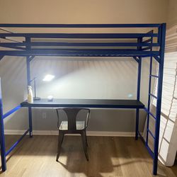 Twin loft Bed With Desk - Like new