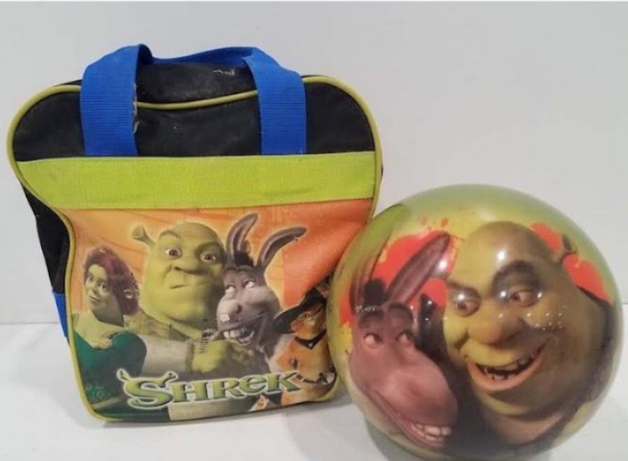 2 Shrek Donkey Puss N Boots Kids Bowling Balls With Bags