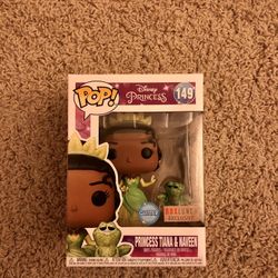 DISNEY PRINCESS TIANA & NAVEEN GLITTER FUNKO POP. BOXLUNCH EXCLUSIVE. 